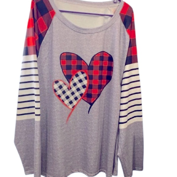 Plus-Size-Color-Block-Geometric-Stripe-Pattern- - Picture 2 of 4